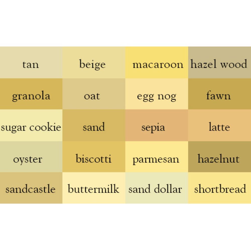 Shades of Tan For Comparison